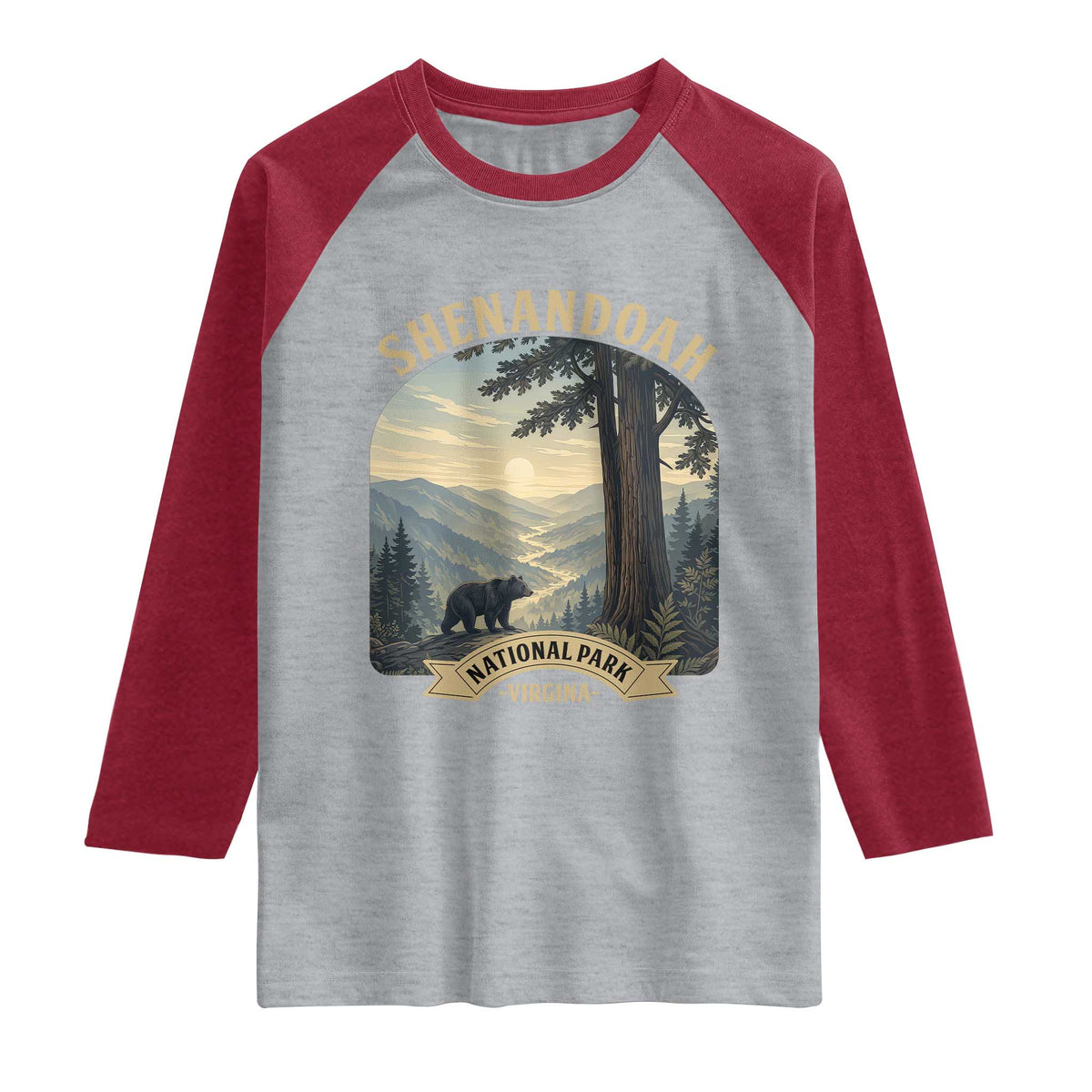 Shenandoah National Park Raglan Shirt Vintage Virginia Nature Mountain Bear