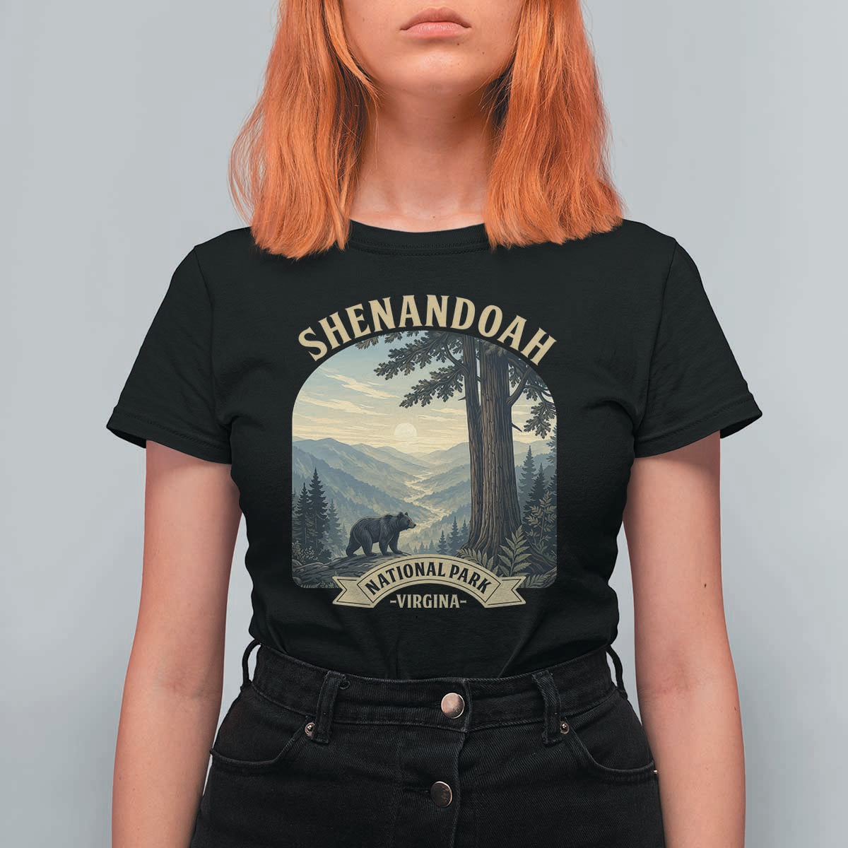 Shenandoah National Park T Shirt For Women Vintage Virginia Nature Mountain Bear