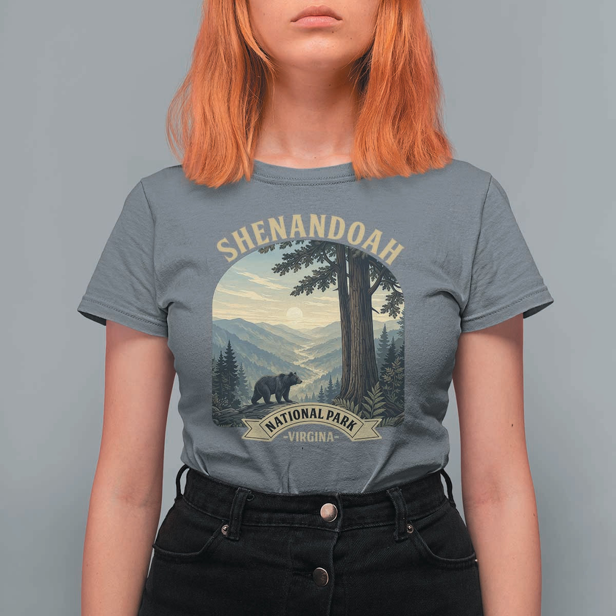 Shenandoah National Park T Shirt For Women Vintage Virginia Nature Mountain Bear