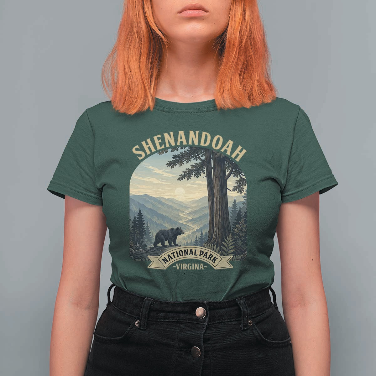Shenandoah National Park T Shirt For Women Vintage Virginia Nature Mountain Bear