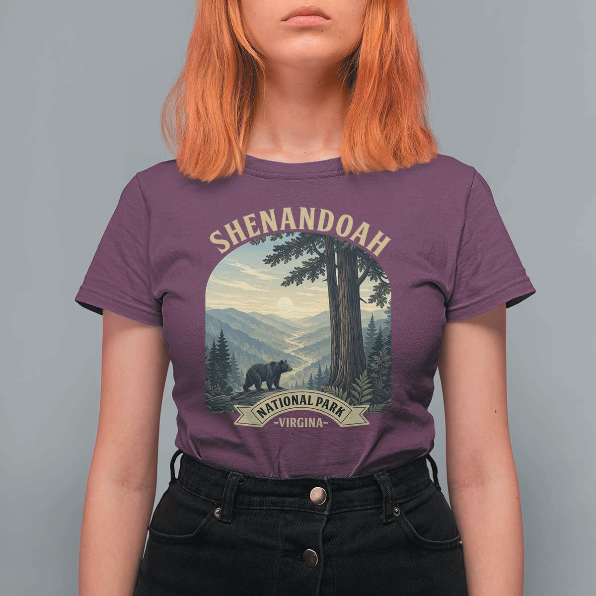 Shenandoah National Park T Shirt For Women Vintage Virginia Nature Mountain Bear