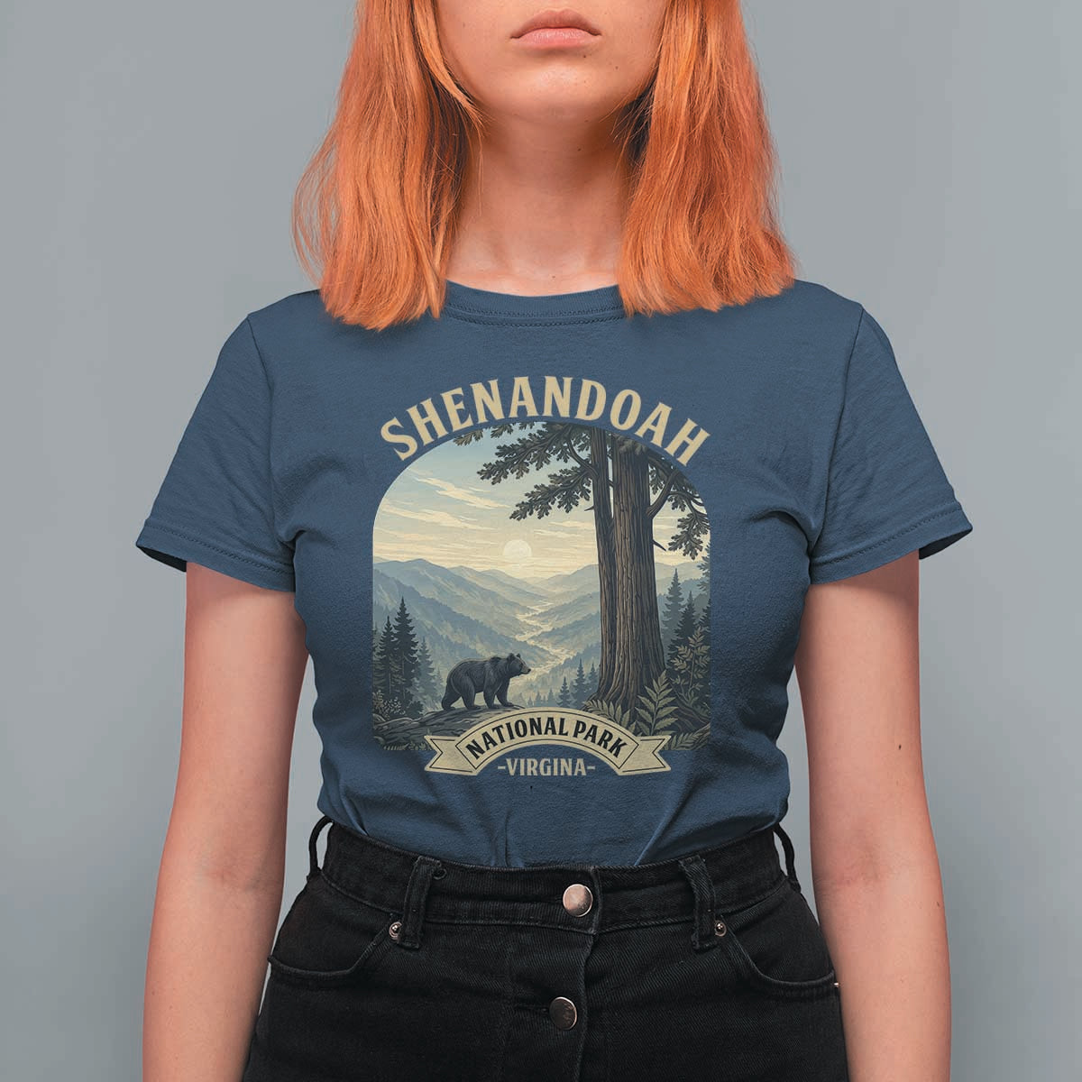 Shenandoah National Park T Shirt For Women Vintage Virginia Nature Mountain Bear