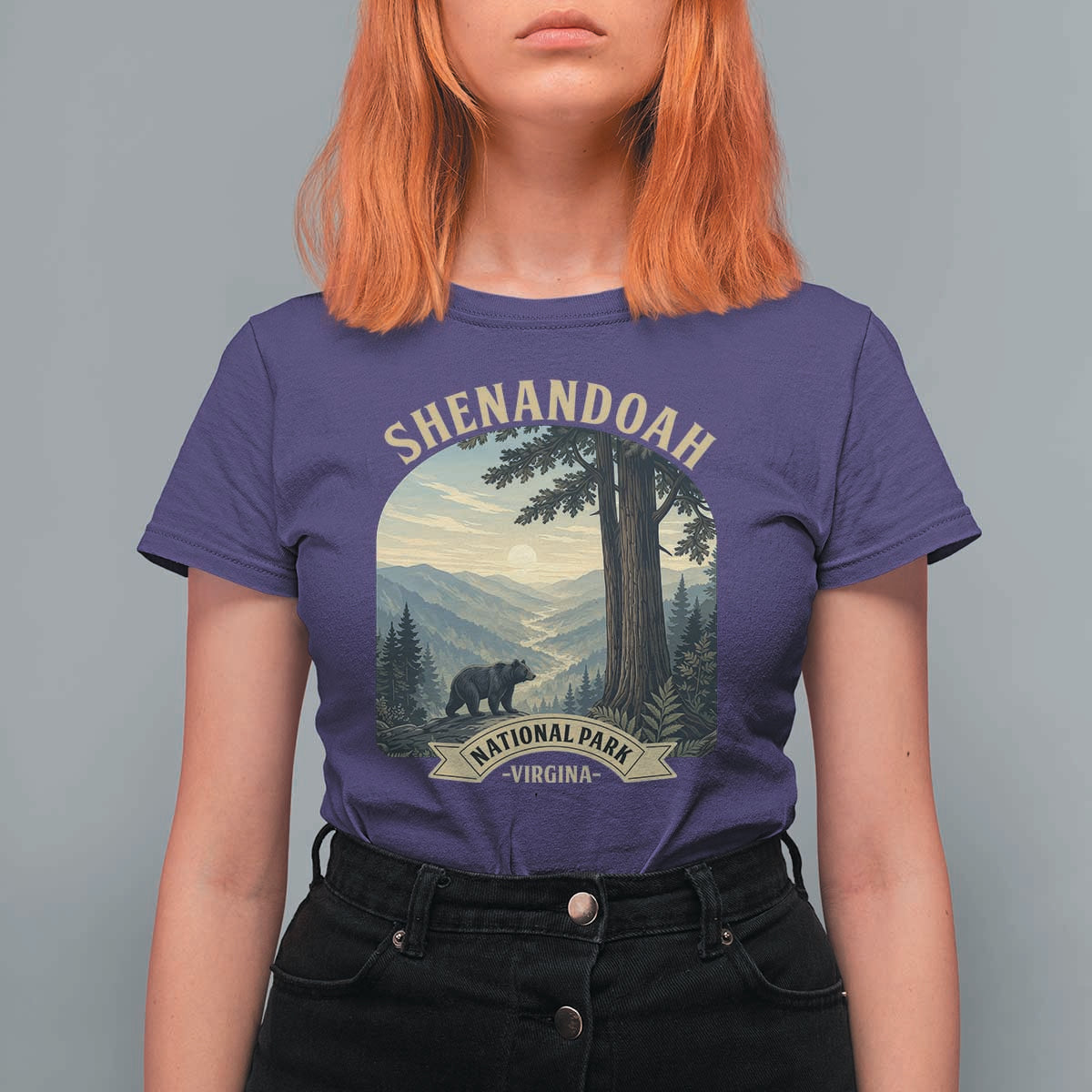 Shenandoah National Park T Shirt For Women Vintage Virginia Nature Mountain Bear