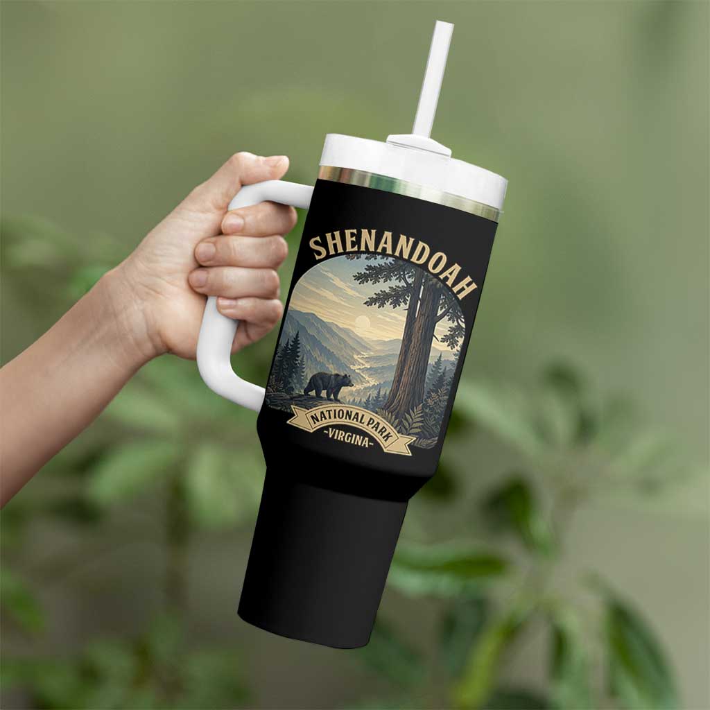 Shenandoah National Park Tumbler With Handle Vintage Virginia Nature Mountain Bear