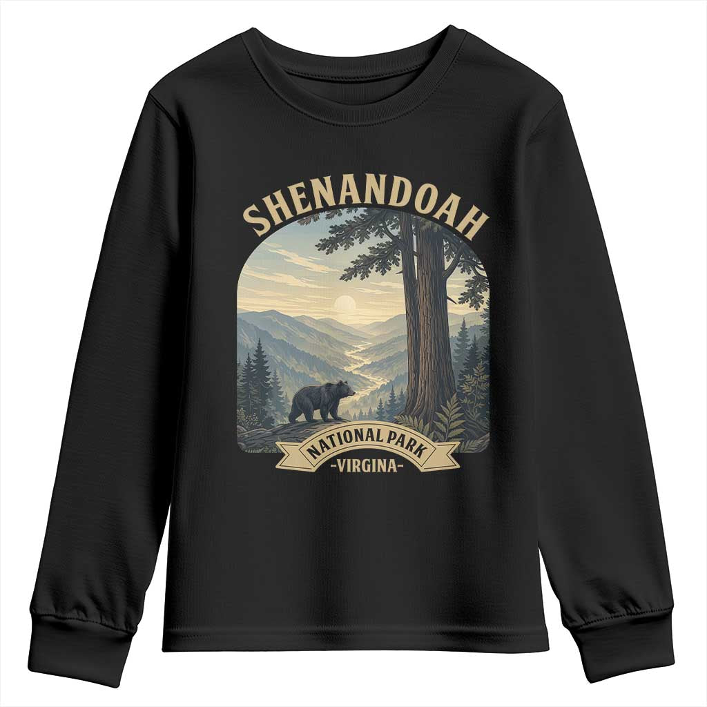 Shenandoah National Park Youth Sweatshirt Vintage Virginia Nature Mountain Bear
