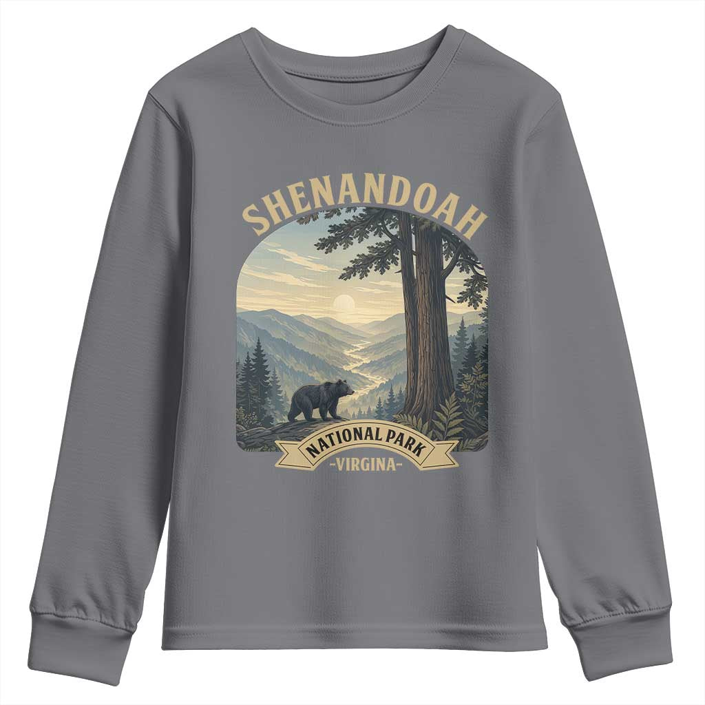 Shenandoah National Park Youth Sweatshirt Vintage Virginia Nature Mountain Bear