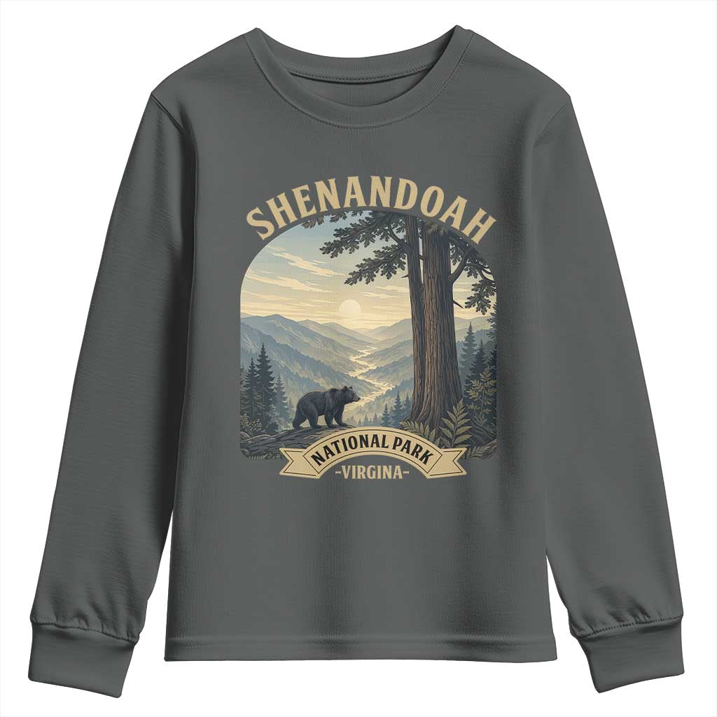 Shenandoah National Park Youth Sweatshirt Vintage Virginia Nature Mountain Bear