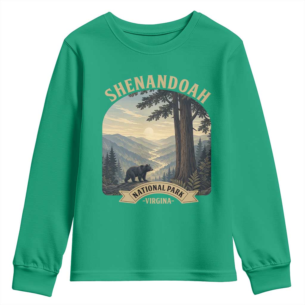 Shenandoah National Park Youth Sweatshirt Vintage Virginia Nature Mountain Bear