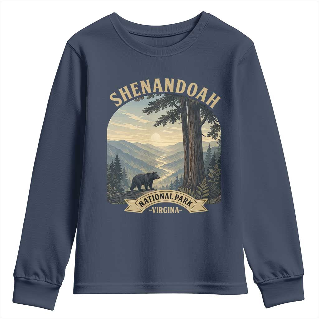 Shenandoah National Park Youth Sweatshirt Vintage Virginia Nature Mountain Bear