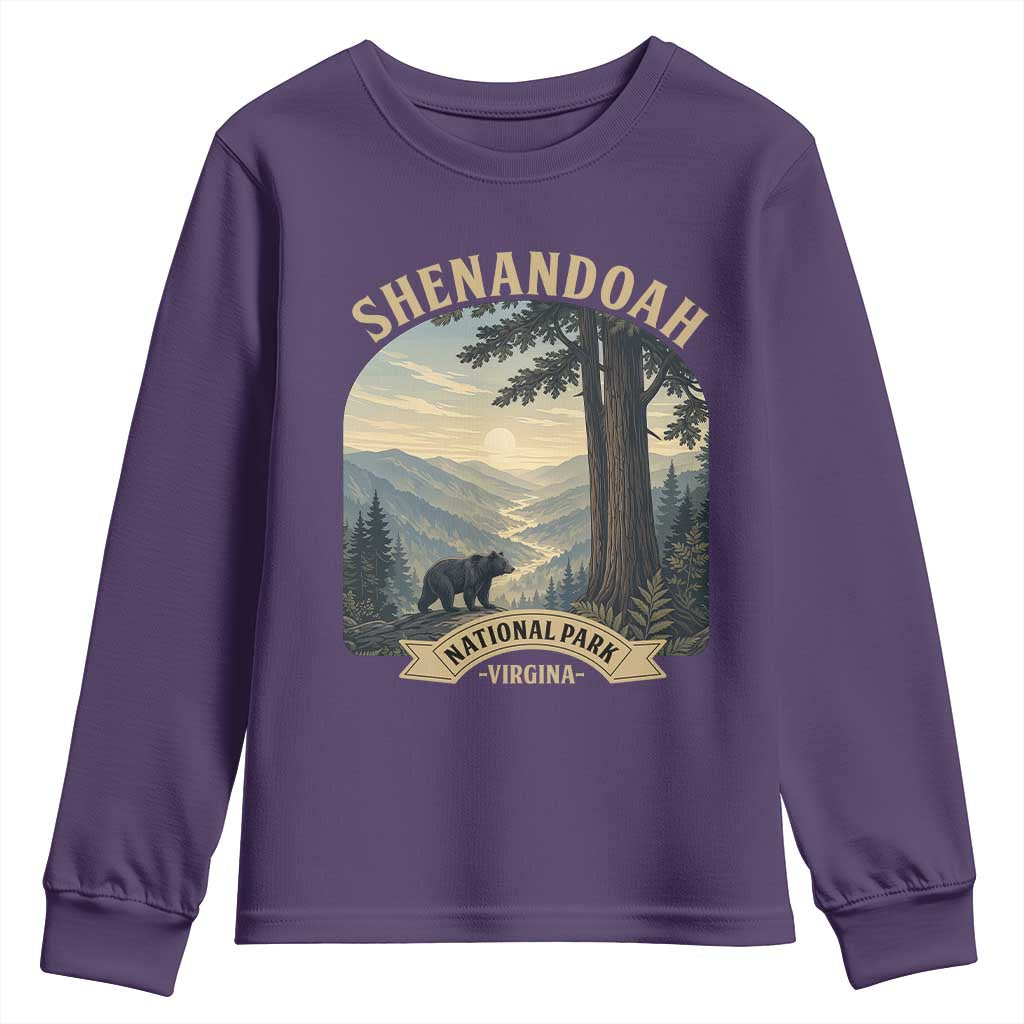 Shenandoah National Park Youth Sweatshirt Vintage Virginia Nature Mountain Bear