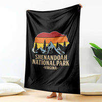 Shenandoah National Park Throw Blanket Vintage Virginia Mountains Bear