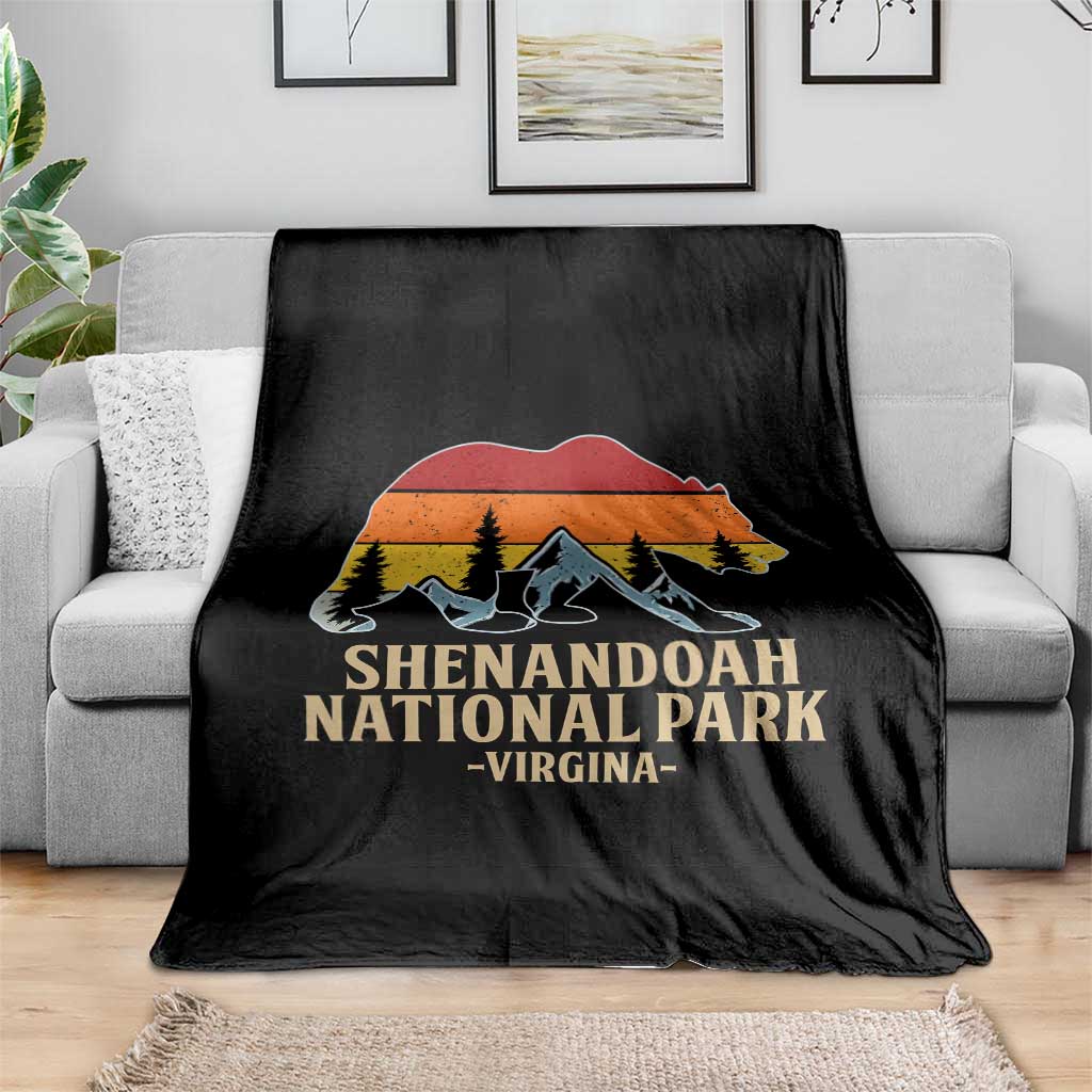 Shenandoah National Park Throw Blanket Vintage Virginia Mountains Bear