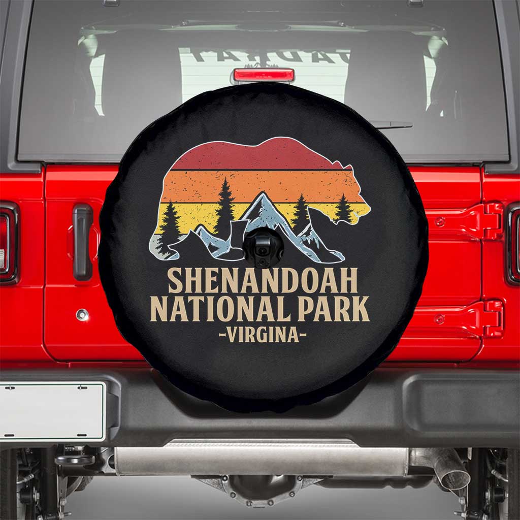 Shenandoah National Park Spare Tire Cover Vintage Virginia Mountains Bear