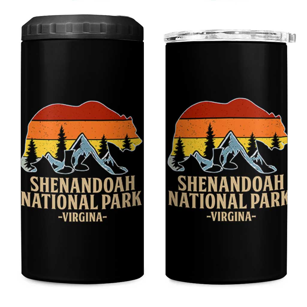 Shenandoah National Park 4 in 1 Can Cooler Tumbler Vintage Virginia Mountains Bear