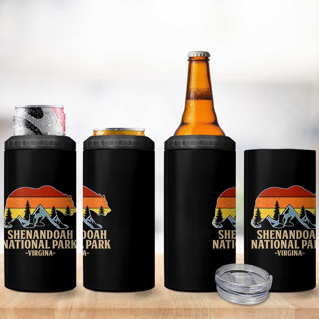 Shenandoah National Park 4 in 1 Can Cooler Tumbler Vintage Virginia Mountains Bear
