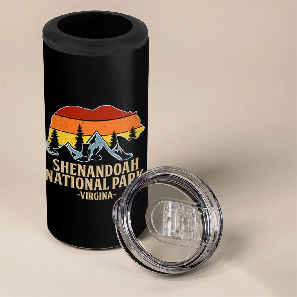 Shenandoah National Park 4 in 1 Can Cooler Tumbler Vintage Virginia Mountains Bear