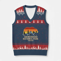Shenandoah National Park V-Neck Knit Sweater Vest Vintage Virginia Mountains Bear
