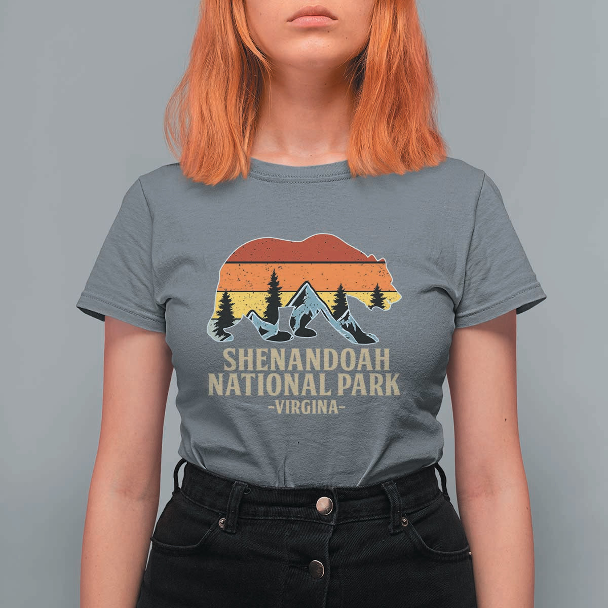 Shenandoah National Park T Shirt For Women Vintage Virginia Mountains Bear