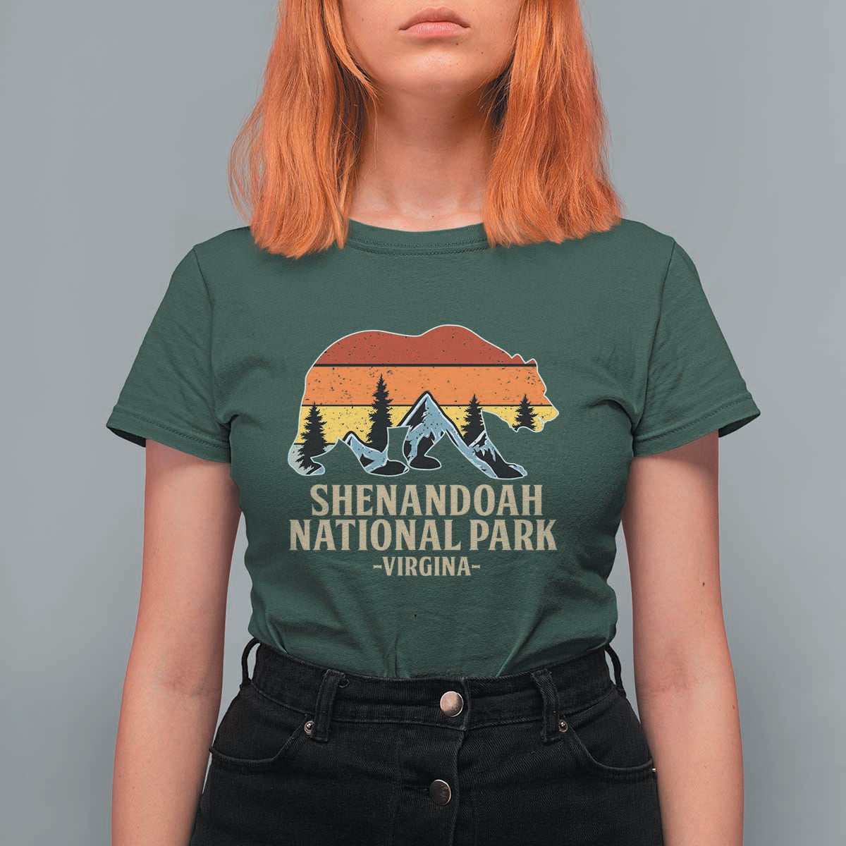 Shenandoah National Park T Shirt For Women Vintage Virginia Mountains Bear