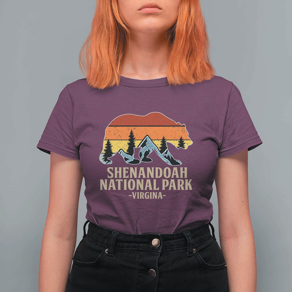 Shenandoah National Park T Shirt For Women Vintage Virginia Mountains Bear