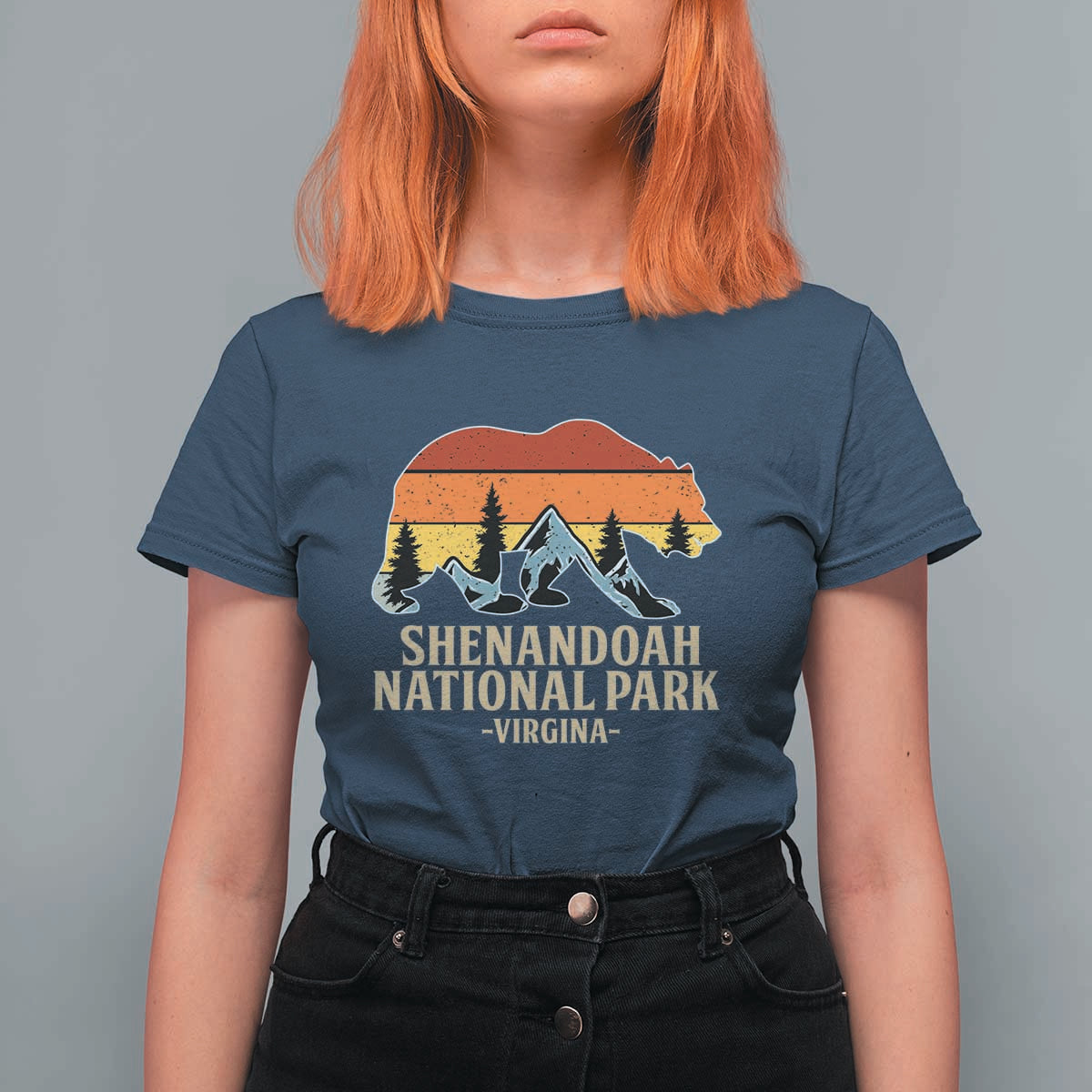Shenandoah National Park T Shirt For Women Vintage Virginia Mountains Bear