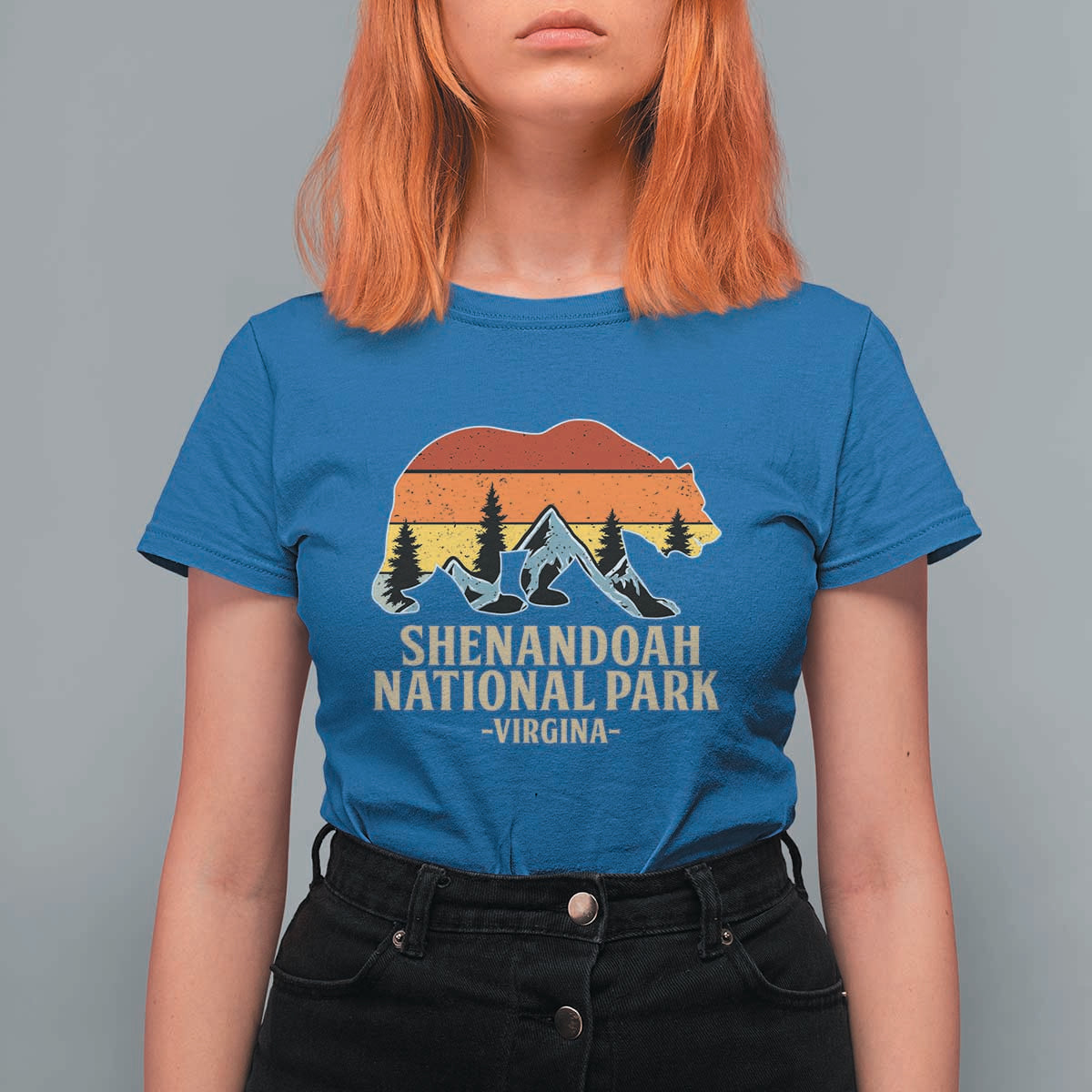 Shenandoah National Park T Shirt For Women Vintage Virginia Mountains Bear