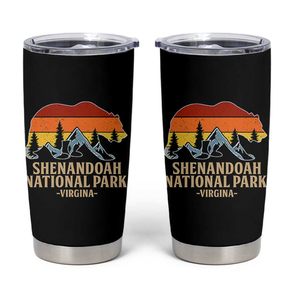 Shenandoah National Park Tumbler Cup Vintage Virginia Mountains Bear