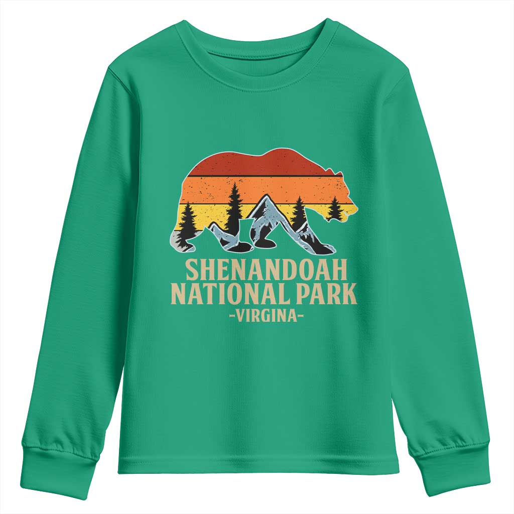 Shenandoah National Park Youth Sweatshirt Vintage Virginia Mountains Bear