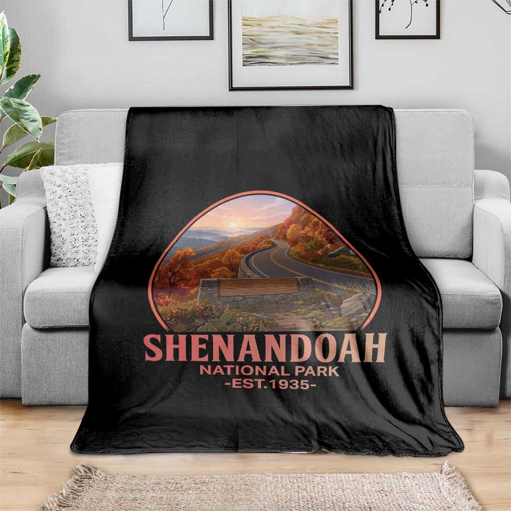 Shenandoah National Park Throw Blanket Vintage Virginia Mountain Landscape