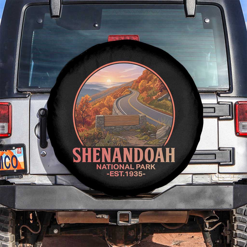 Shenandoah National Park Spare Tire Cover Vintage Virginia Mountain Landscape