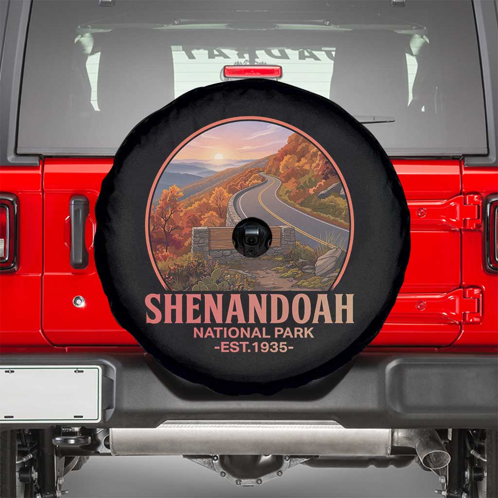 Shenandoah National Park Spare Tire Cover Vintage Virginia Mountain Landscape