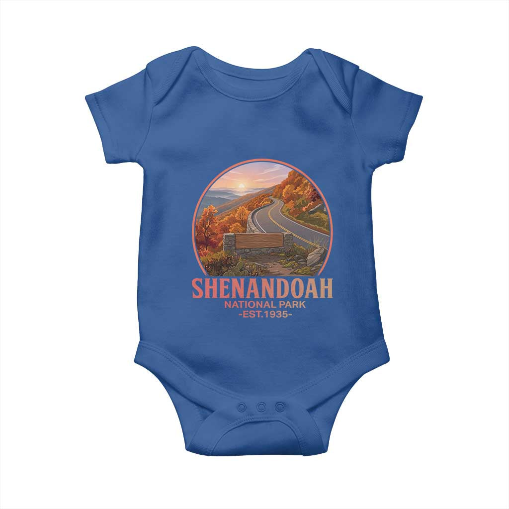 Shenandoah National Park Baby Onesie Vintage Virginia Mountain Landscape