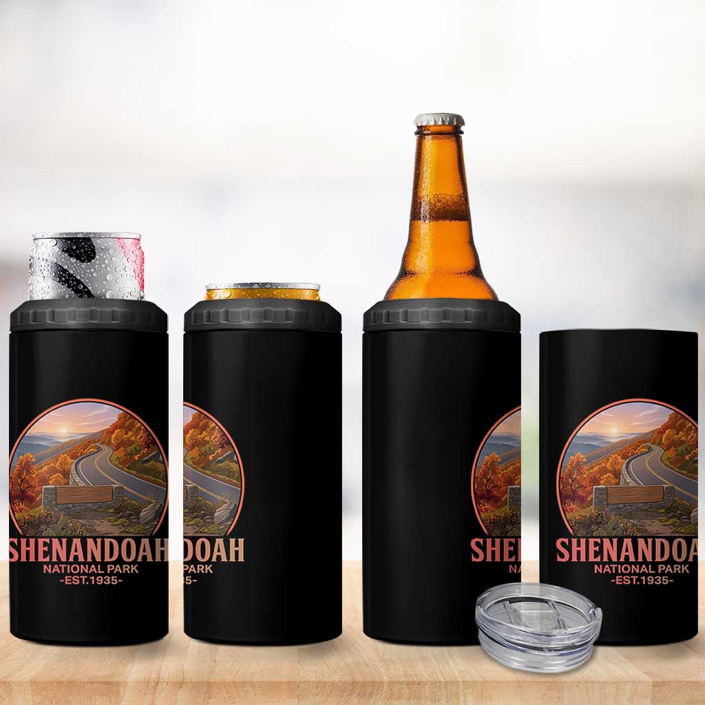 Shenandoah National Park 4 in 1 Can Cooler Tumbler Vintage Virginia Mountain Landscape