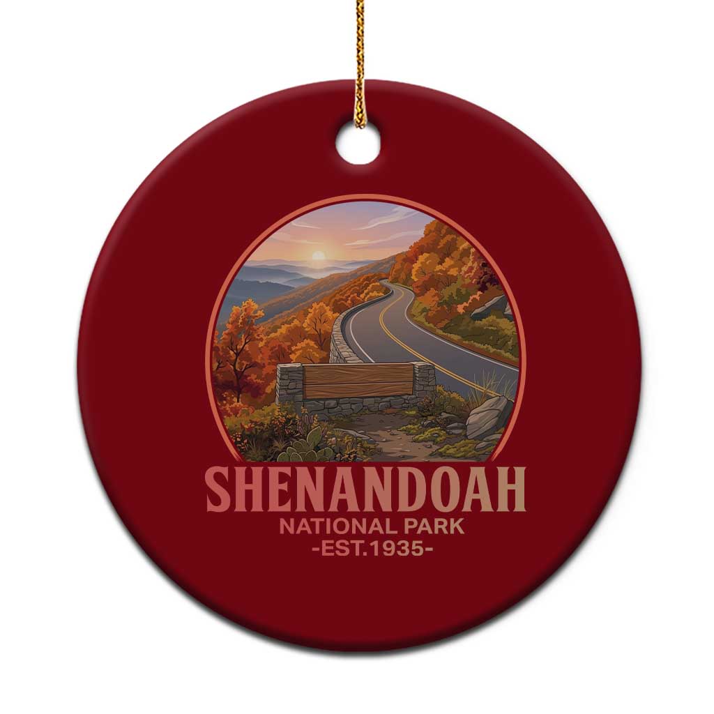 Shenandoah National Park Ceramic Ornament Vintage Virginia Mountain Landscape