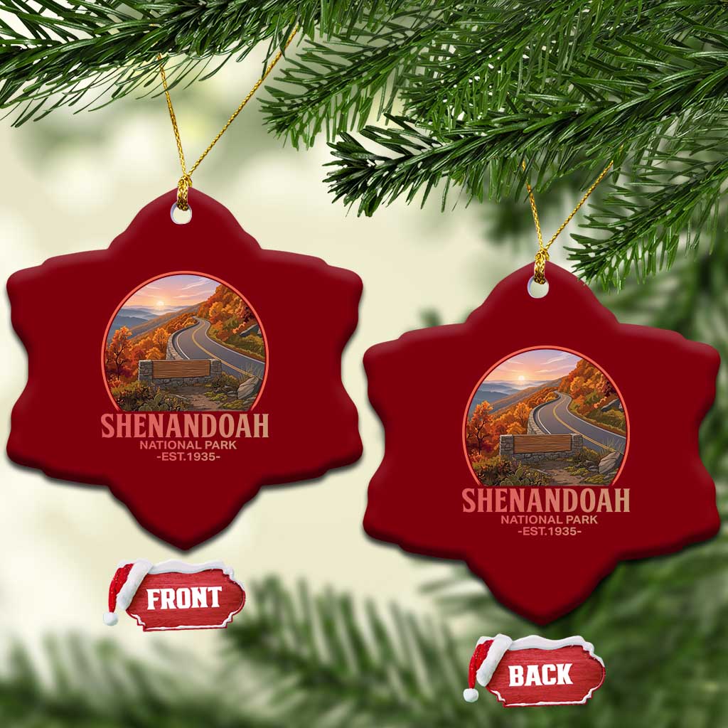 Shenandoah National Park Ceramic Ornament Vintage Virginia Mountain Landscape