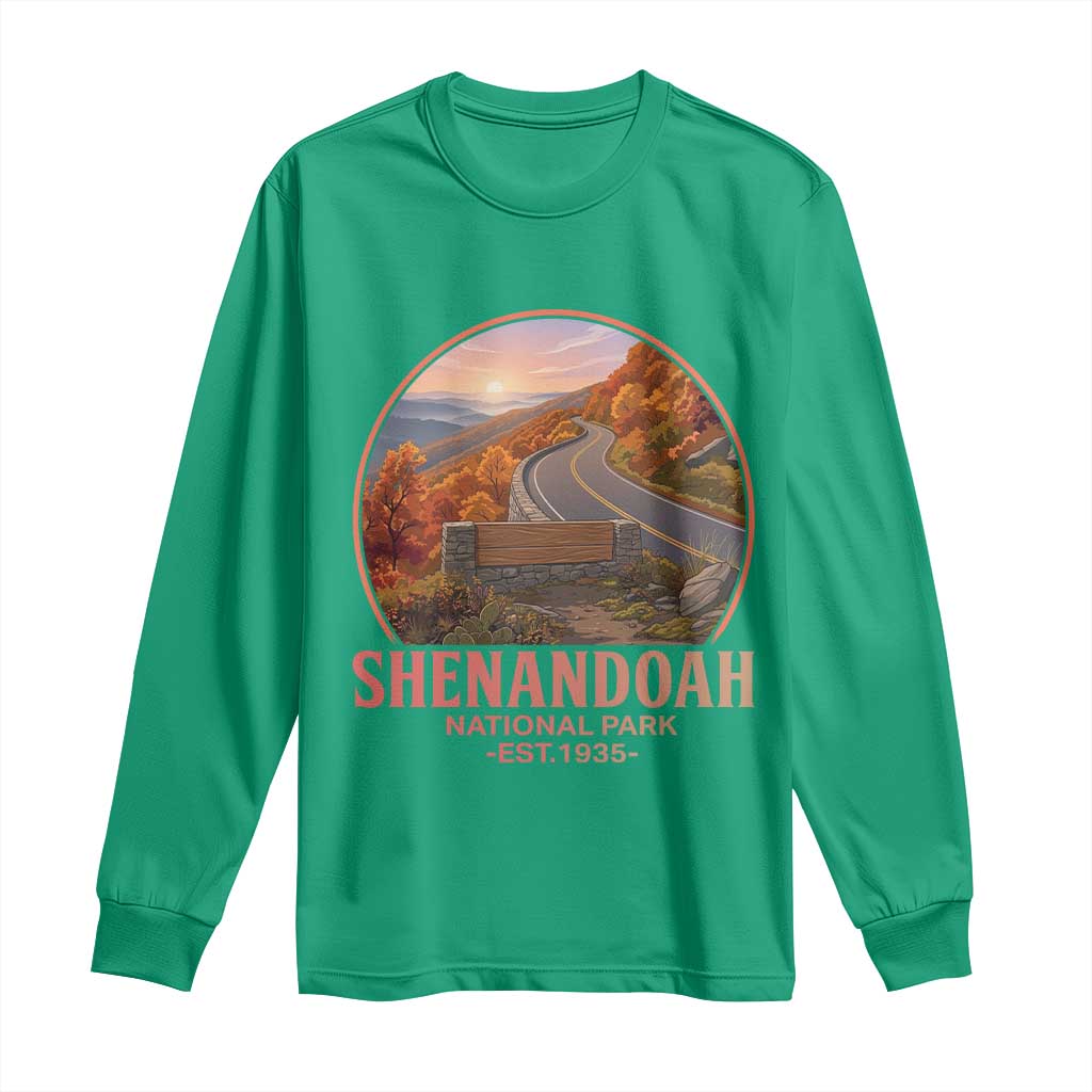 Shenandoah National Park Long Sleeve Shirt Vintage Virginia Mountain Landscape