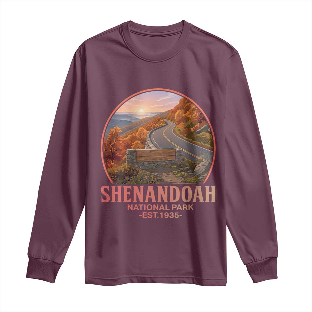 Shenandoah National Park Long Sleeve Shirt Vintage Virginia Mountain Landscape