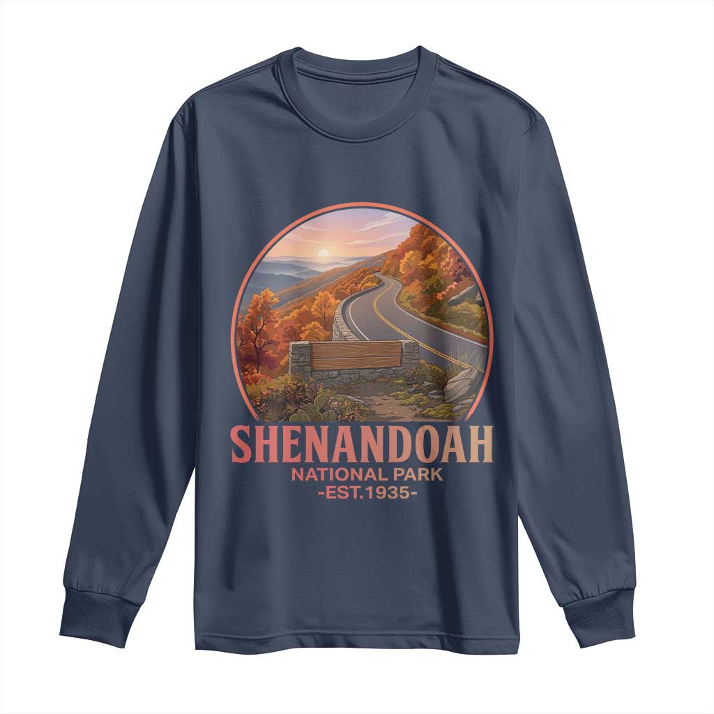 Shenandoah National Park Long Sleeve Shirt Vintage Virginia Mountain Landscape