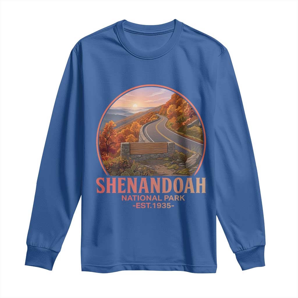 Shenandoah National Park Long Sleeve Shirt Vintage Virginia Mountain Landscape