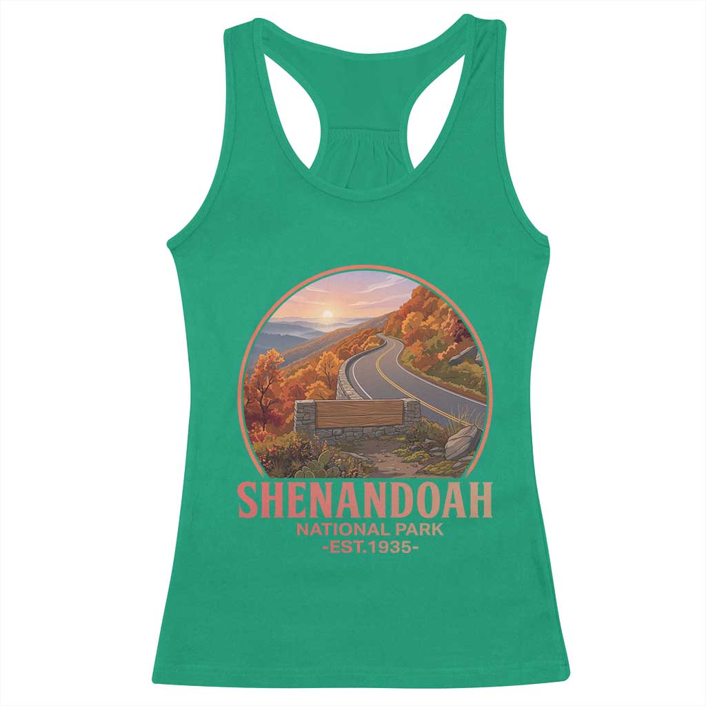 Shenandoah National Park Racerback Tank Top Vintage Virginia Mountain Landscape