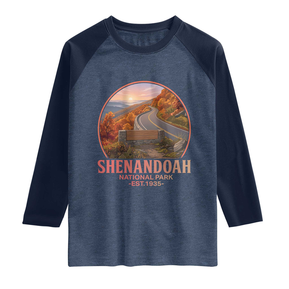 Shenandoah National Park Raglan Shirt Vintage Virginia Mountain Landscape