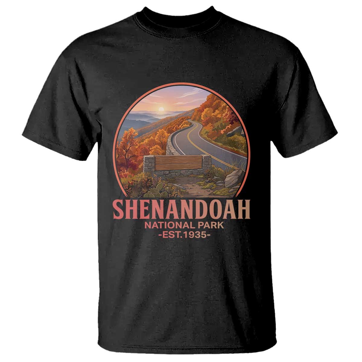 Shenandoah National Park T Shirt Vintage Virginia Mountain Landscape