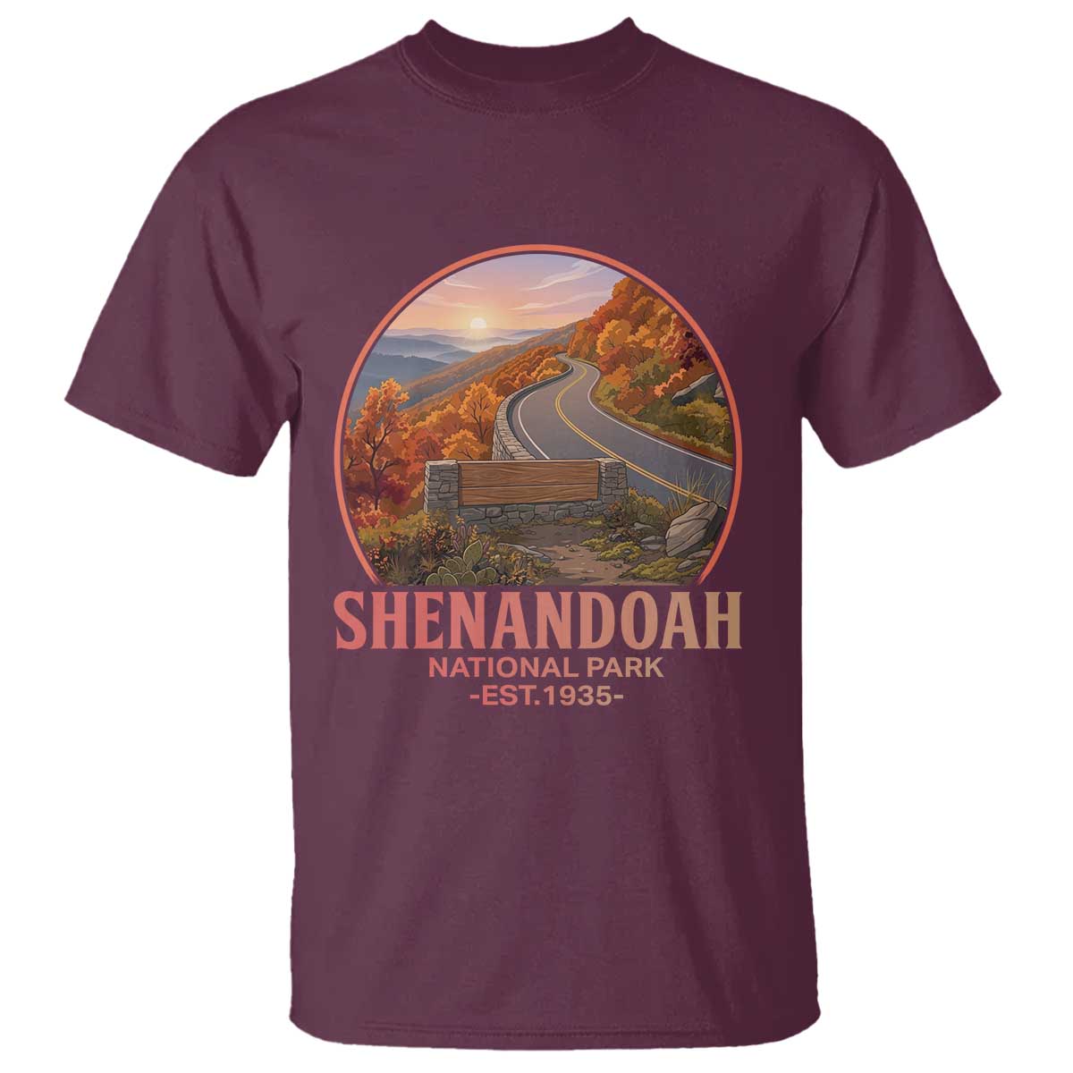 Shenandoah National Park T Shirt Vintage Virginia Mountain Landscape