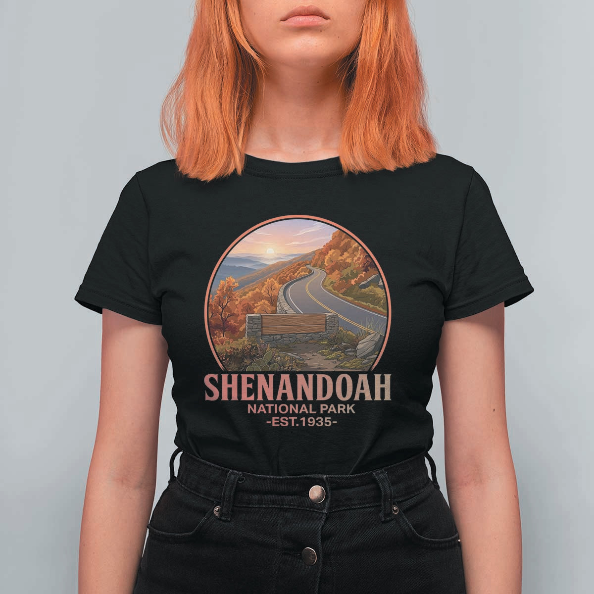 Shenandoah National Park T Shirt For Women Vintage Virginia Mountain Landscape