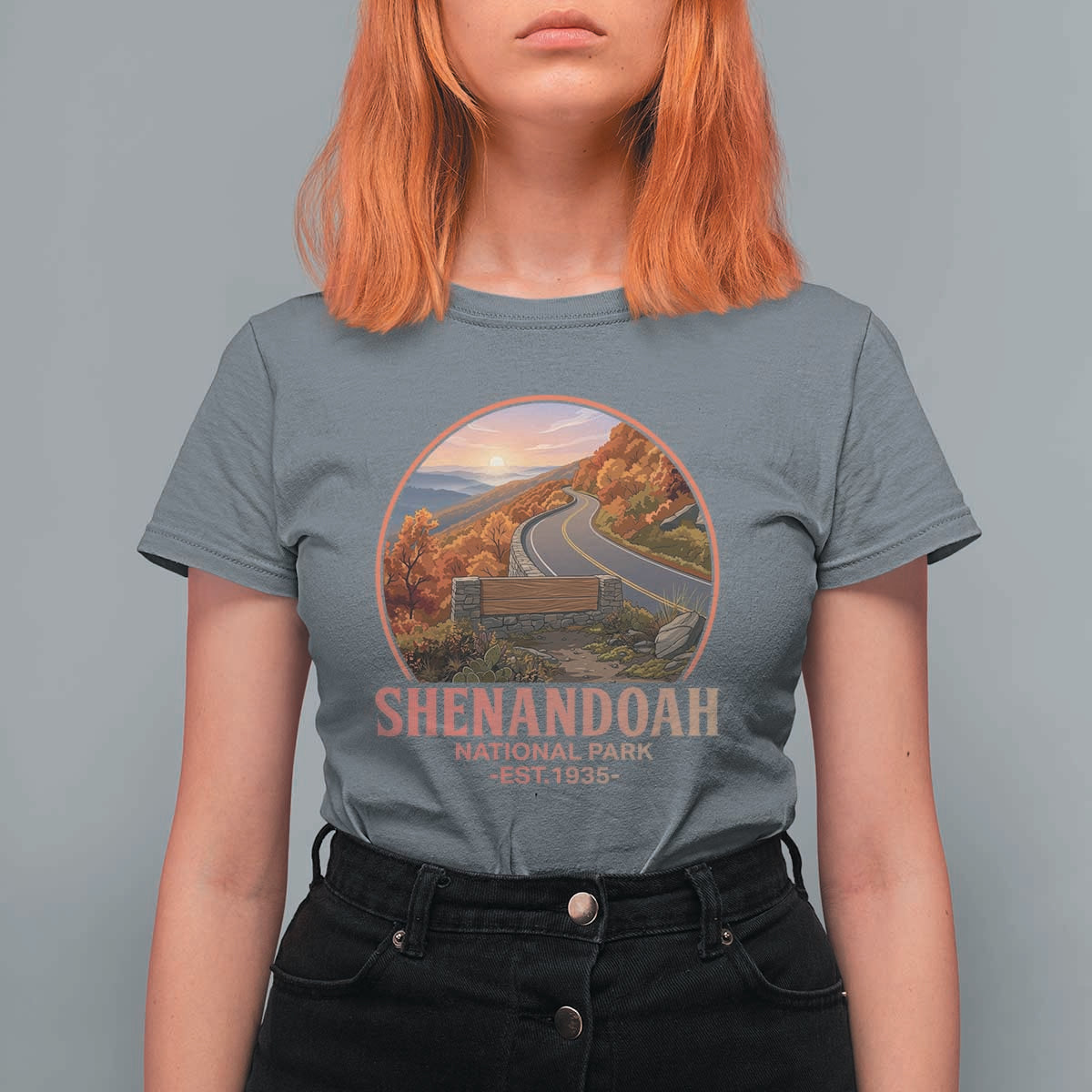 Shenandoah National Park T Shirt For Women Vintage Virginia Mountain Landscape