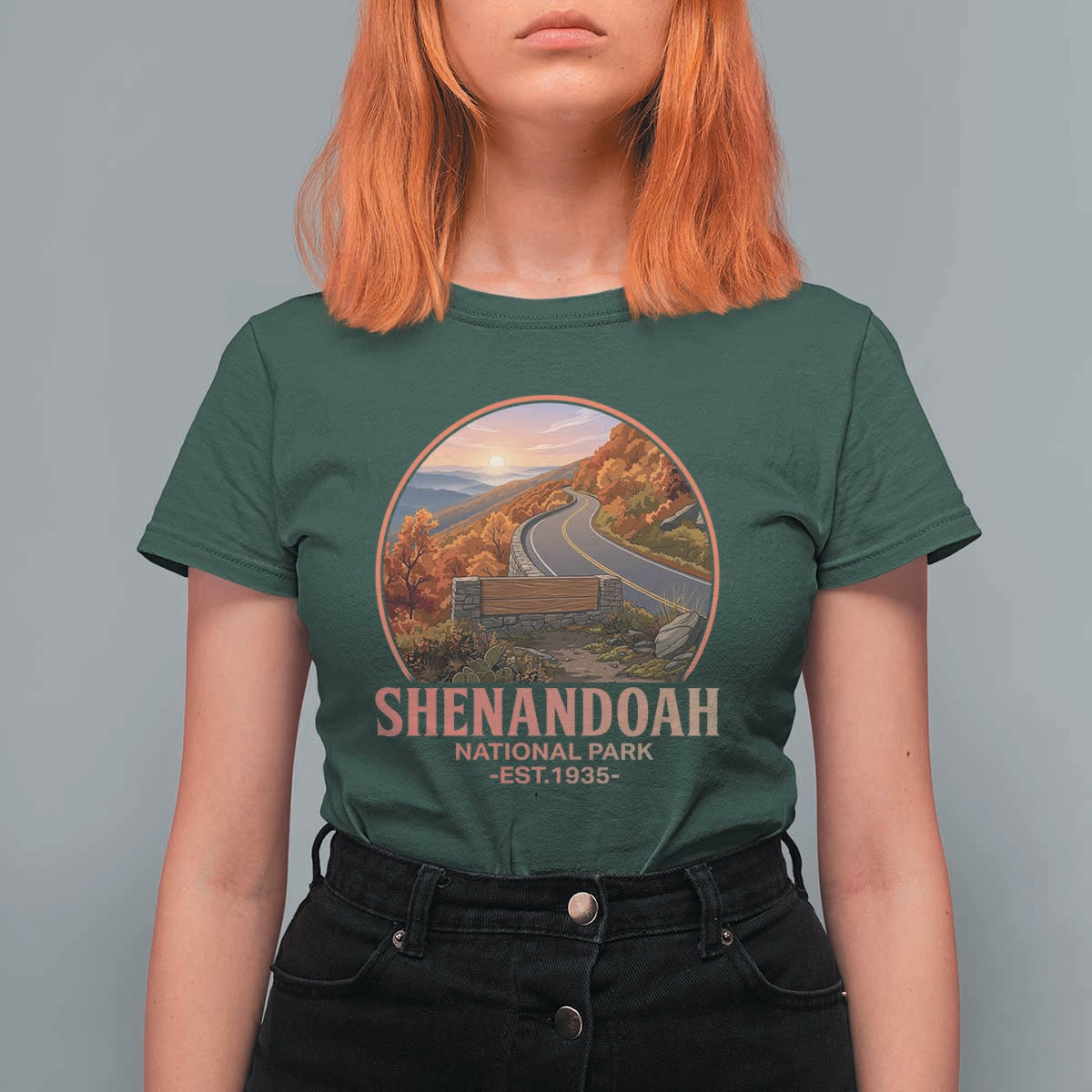 Shenandoah National Park T Shirt For Women Vintage Virginia Mountain Landscape