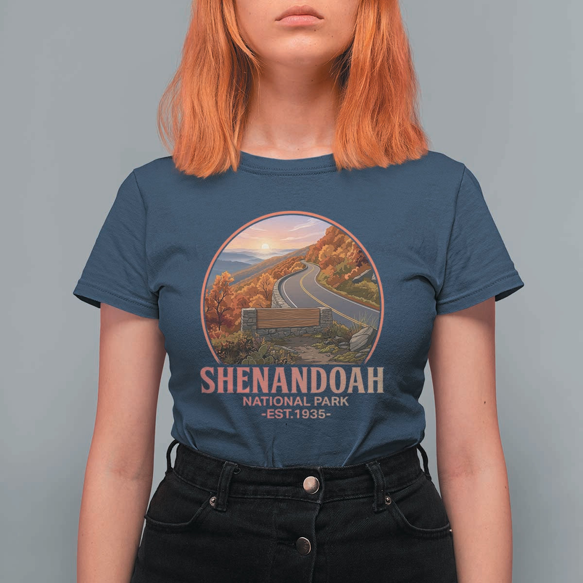 Shenandoah National Park T Shirt For Women Vintage Virginia Mountain Landscape