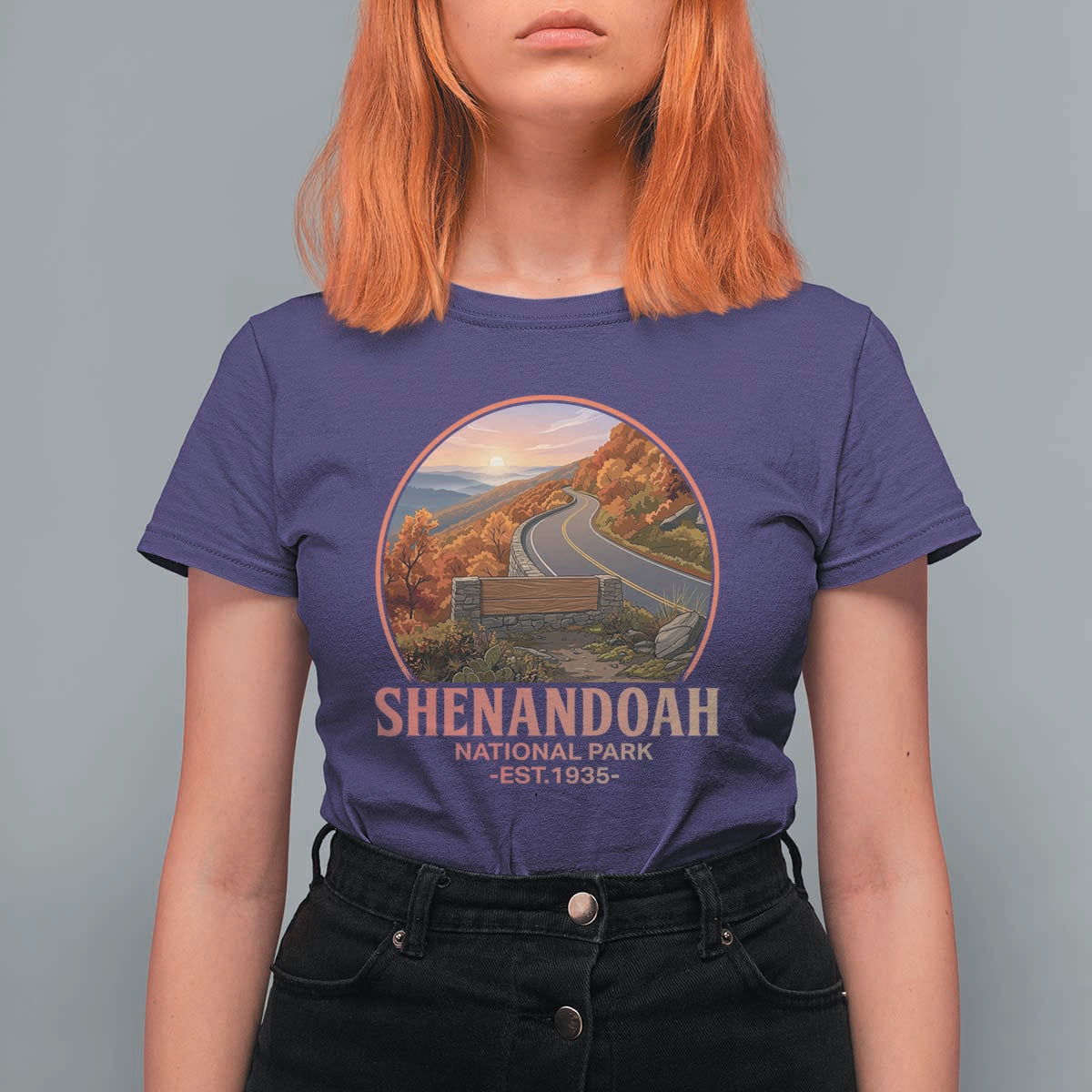 Shenandoah National Park T Shirt For Women Vintage Virginia Mountain Landscape