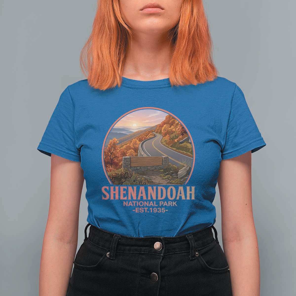 Shenandoah National Park T Shirt For Women Vintage Virginia Mountain Landscape