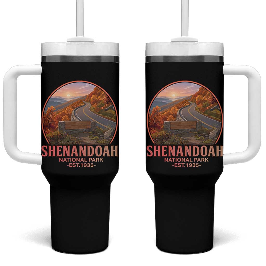 Shenandoah National Park Tumbler With Handle Vintage Virginia Mountain Landscape